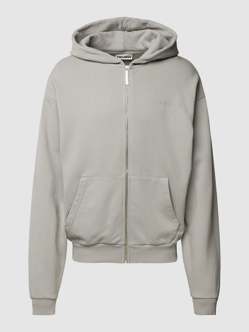 Sweatjacke mit Känguru-Tasche in mittelgrau