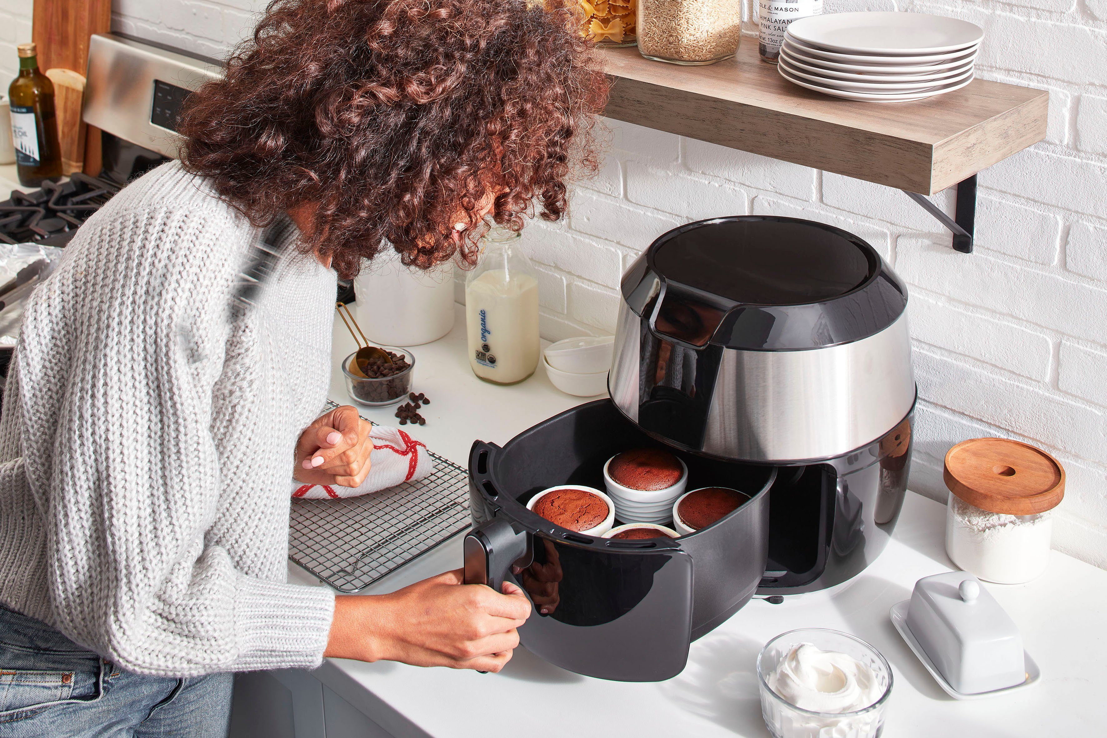 Tefal Heißluftfritteuse EY701D.HERO Easy Fry XXL mit Zubehör-Set, 1850 W, Fassungsvermögen 1,6 kg, Timer, 8 automatische Menüs