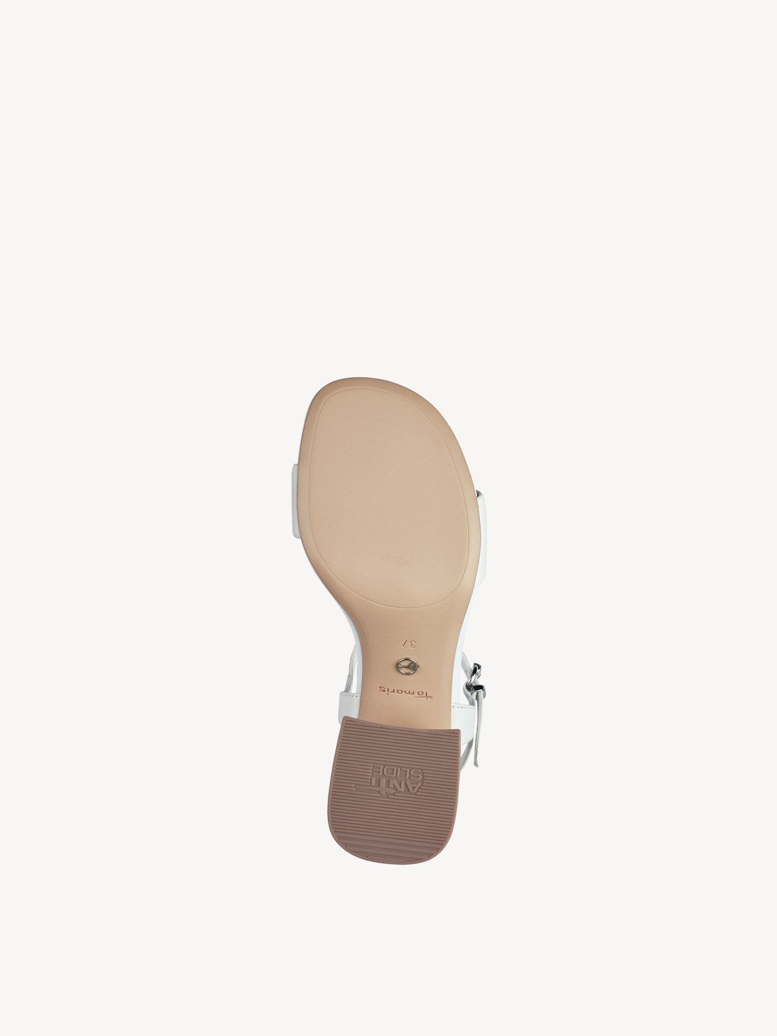 Sandale à talon en cuir - blanc