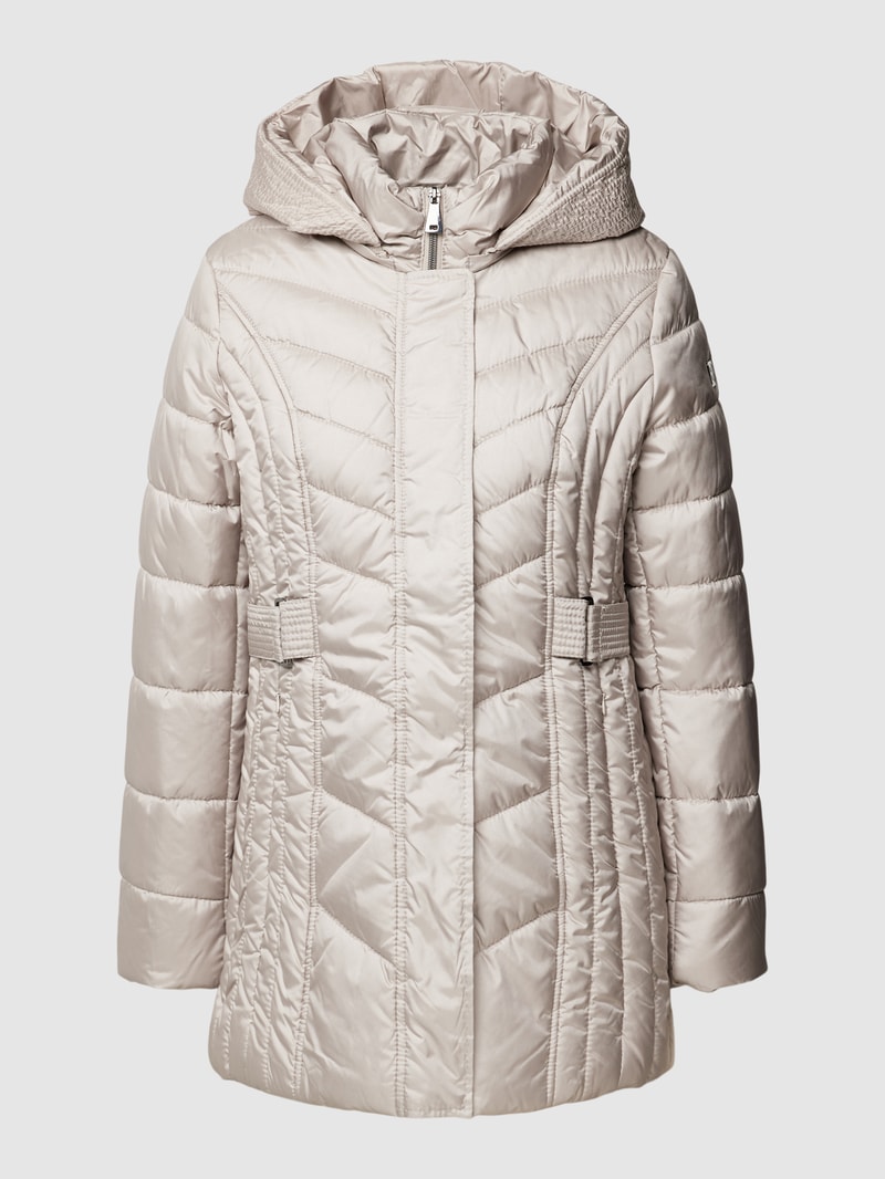 Steppjacke mit Taillengürtel in hellgrau