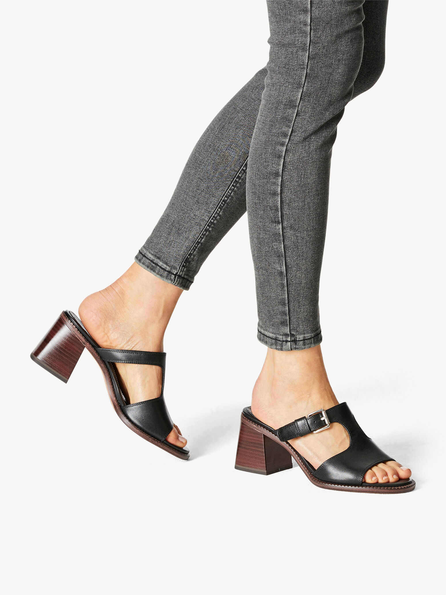 Mule en cuir - noir