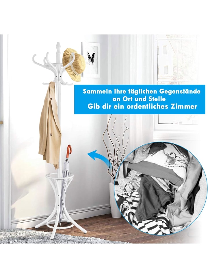 COSTWAY Garderobenständer in Weiß günstig kaufen 185 cm