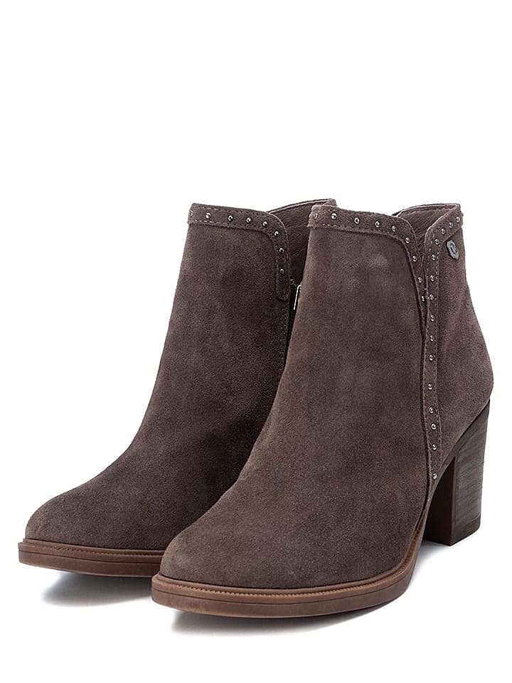 CARMELA Leder-Ankle-Boots in Taupe günstig kaufen 39