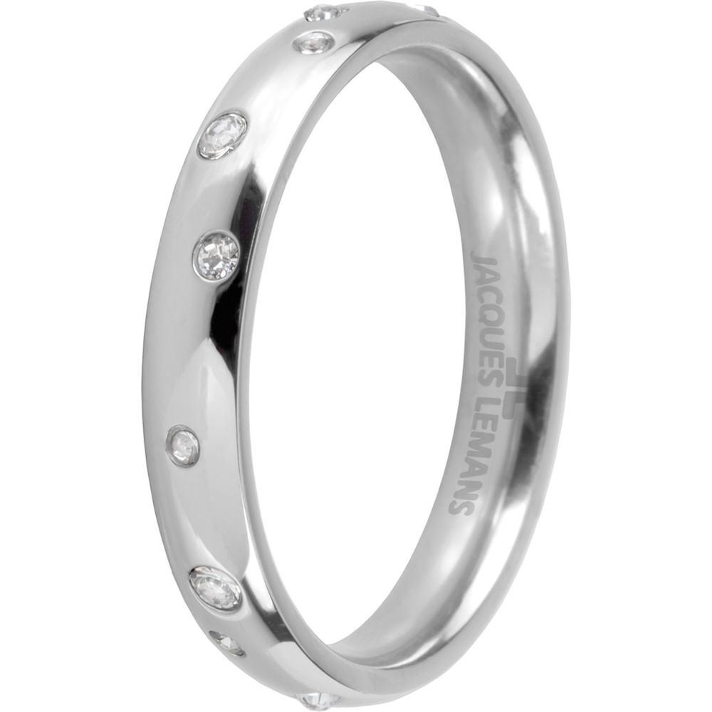 Jacques Lemans Bague pour femme Acier inoxydable argent Bague