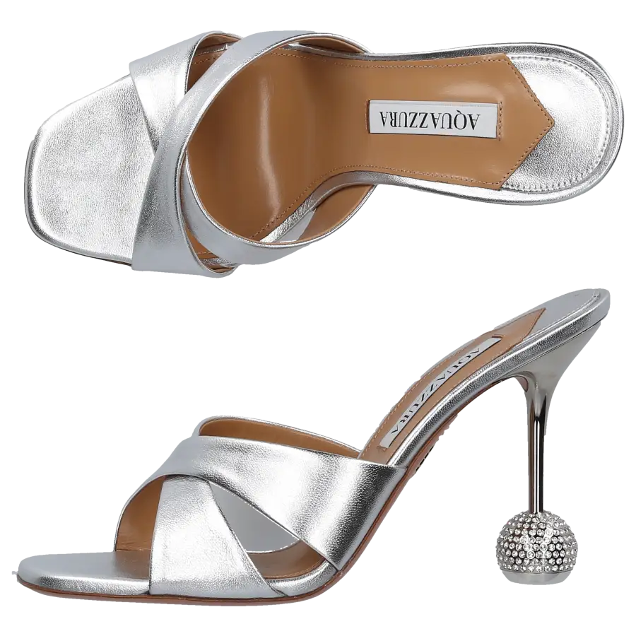 Aquazzura - Sandalen YES DARLING 95 Kalbsleder - silber