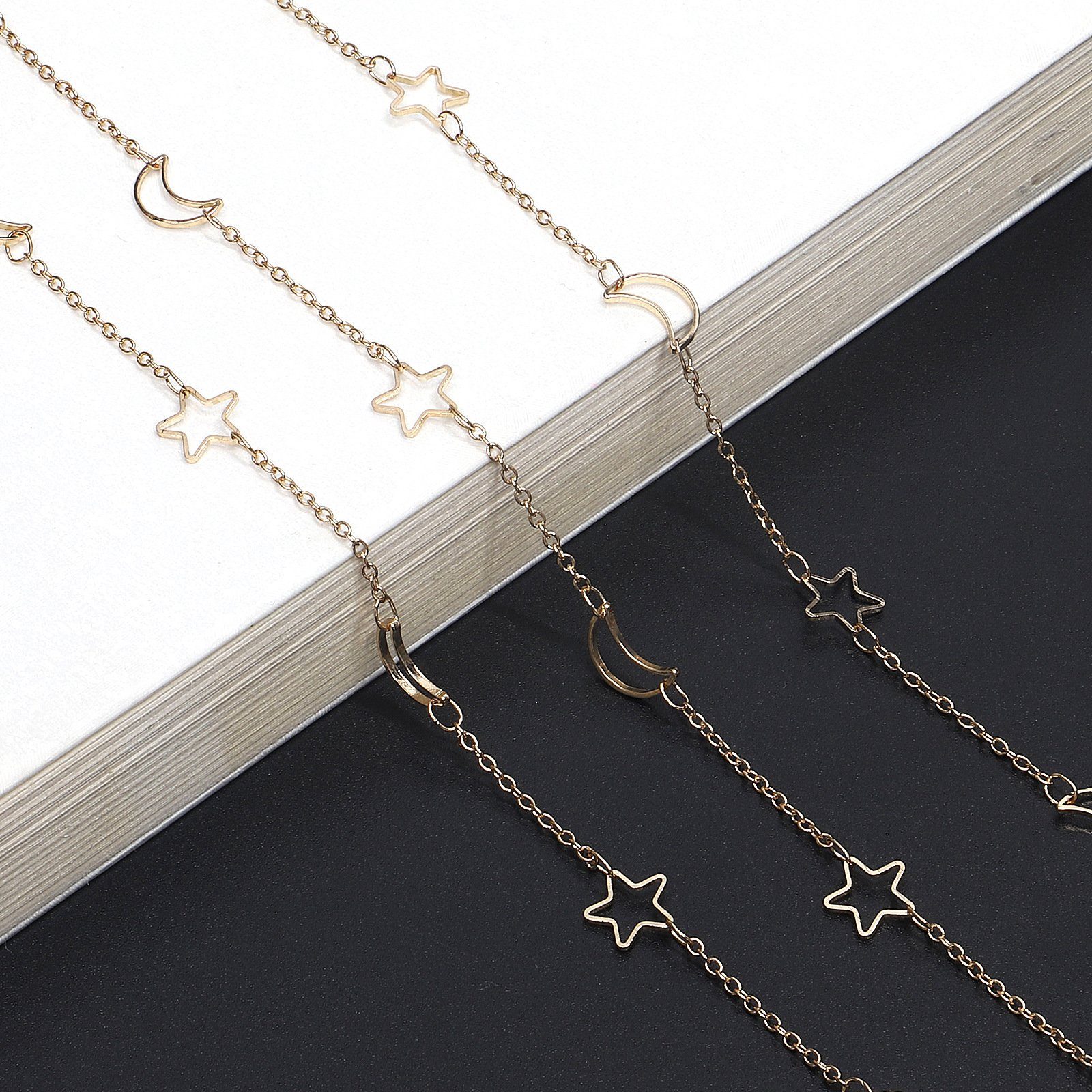 Runxizhou Brillenkette Trachten-Brillenkette Brillenkette für Damen und Herren Gold