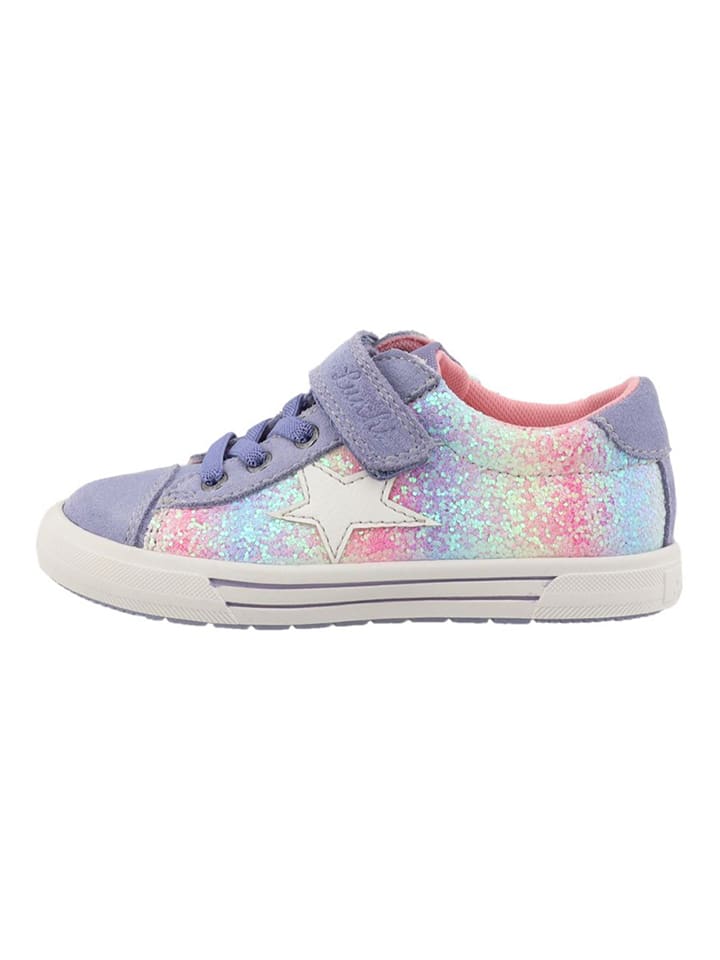 Lurchi Leder-Sneakers in Lila/ Bunt günstig kaufen