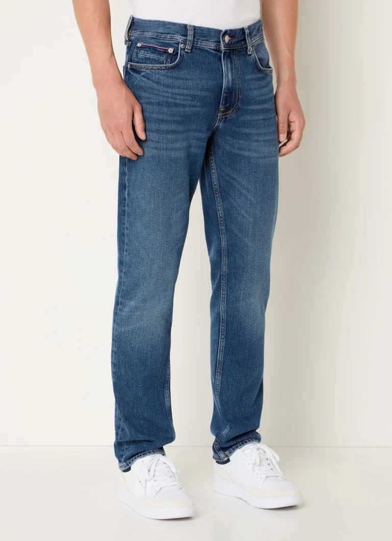 Jeansy Tommy Hilfiger Denton z prostą nogawką, średnie wyblaknięcie