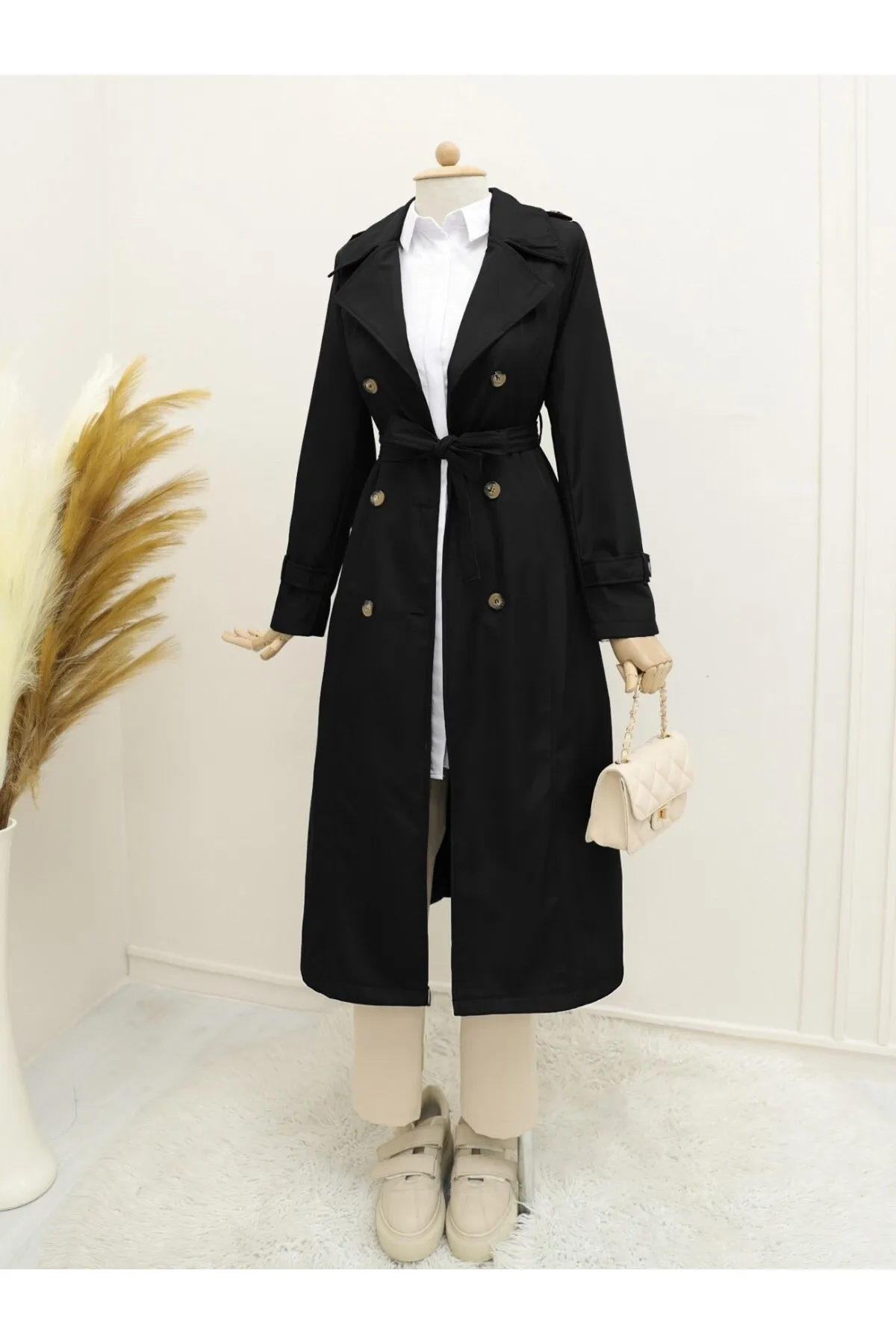 Modamorfo  Gefütterter Trenchcoat mit Gürtel