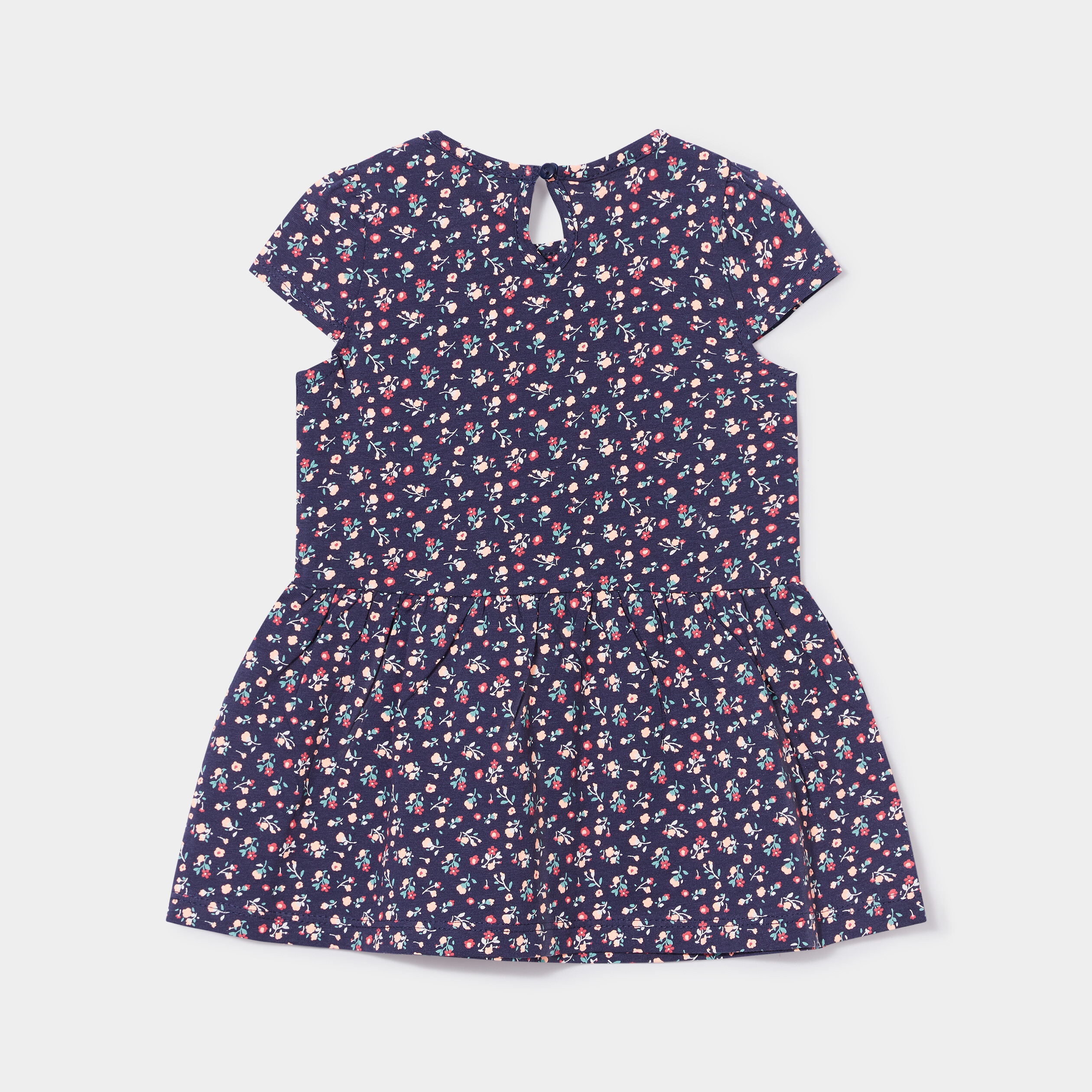 Robe évasée à manches courtes bleu marine bébé fille | La Halle
