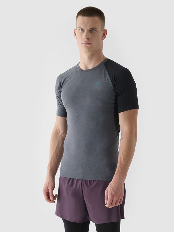 4F Trainingsshirt in Anthrazit/ Schwarz günstig kaufen