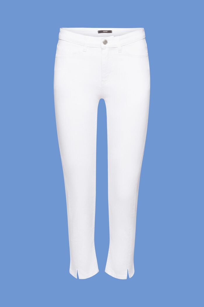 Verkürzte Stretch-Jeans mit Saumschlitzen