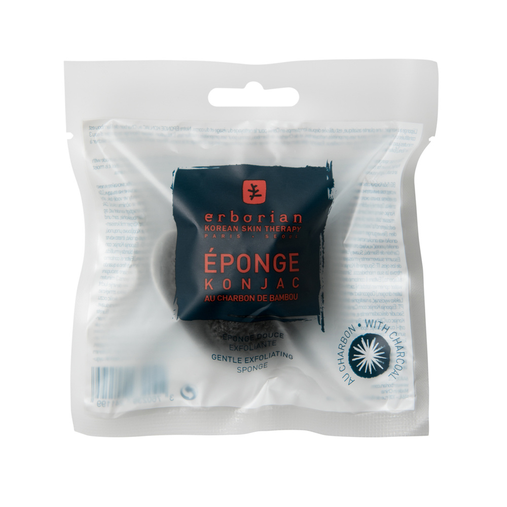 Erborian Éponge Konjac au Charbon Éponge Douce Exfoliante
