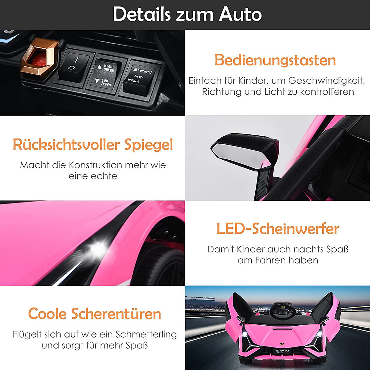 Elektroauto Lamborghini 2.4G Fernbedienung 3-8 Jahre
