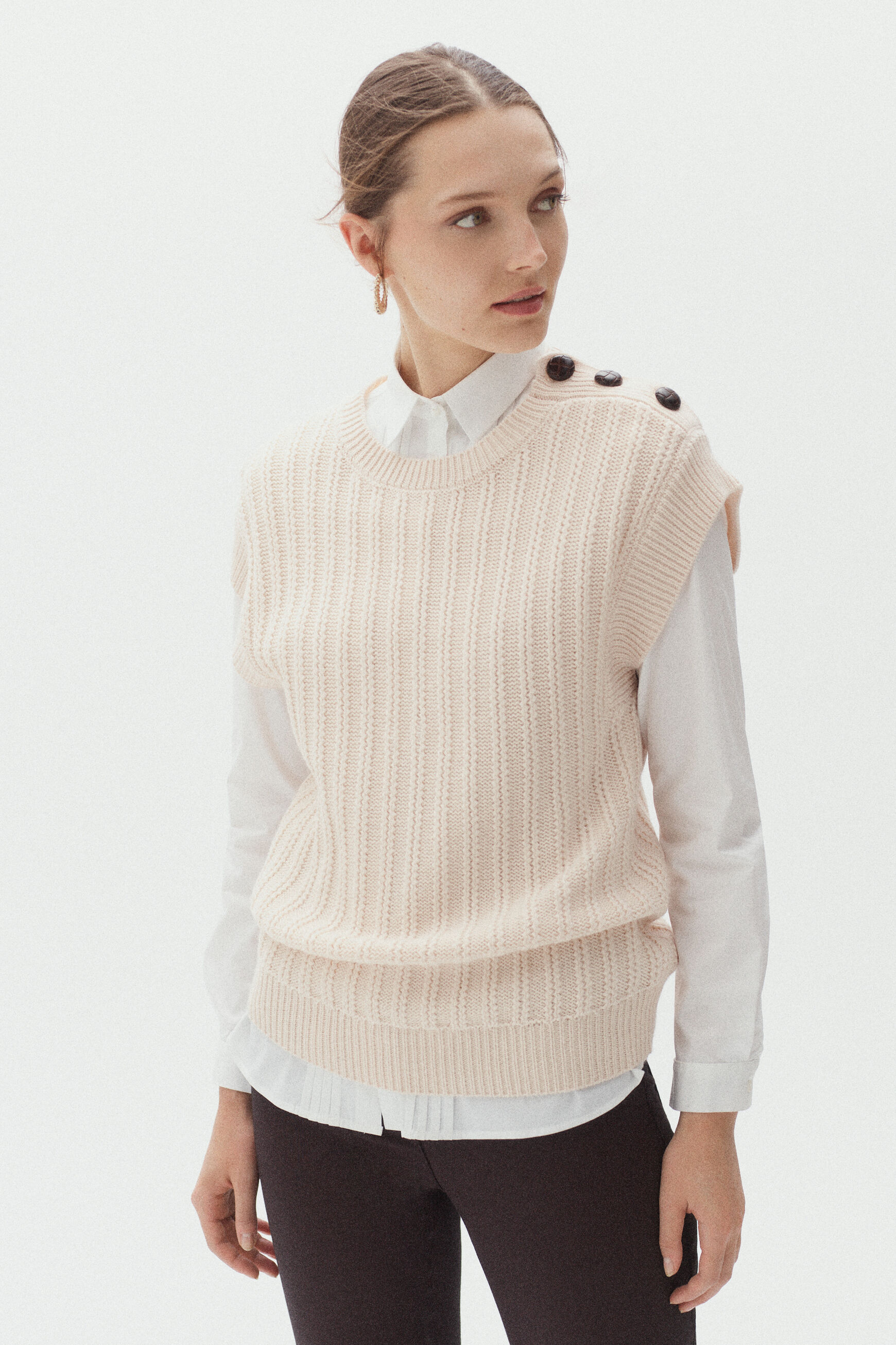 pull leo ivoire femme