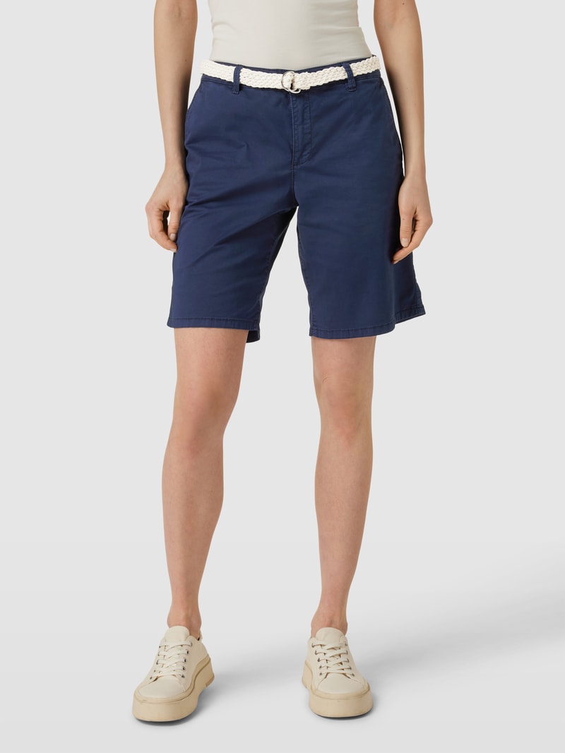 Bermudas mit seitlichen Eingrifftaschen Modell 'CHINO' in marineblau