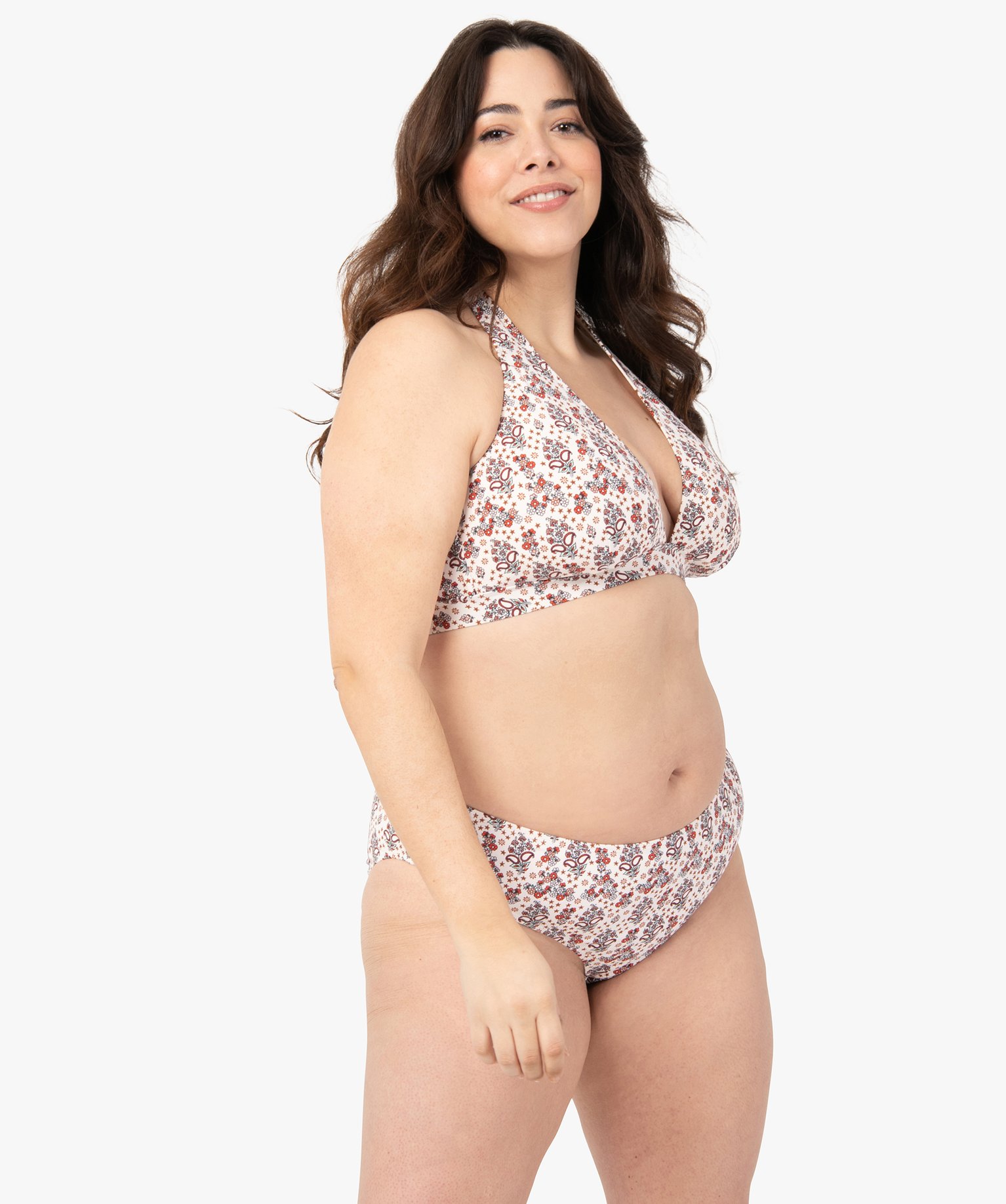 Bas de maillot de bain femme grande taille forme culotte imprime | GEMO