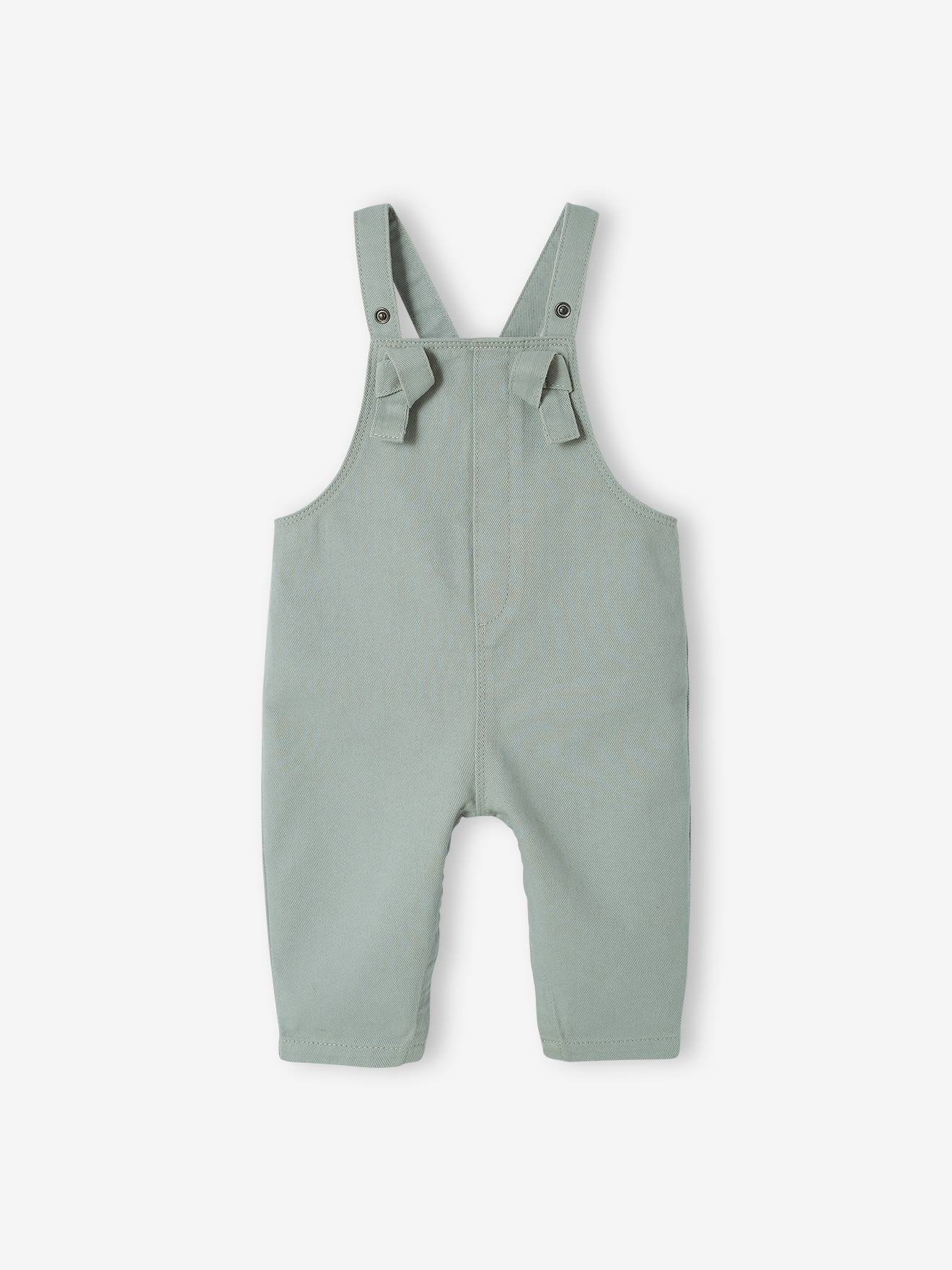 Ensemble combinaison et blouse bébé taupe clair imprimé