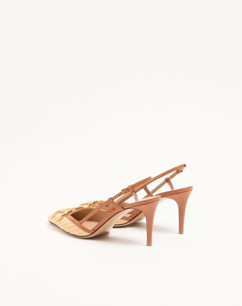 VLogo Signature Slingback Decote em Ráfia 80mm