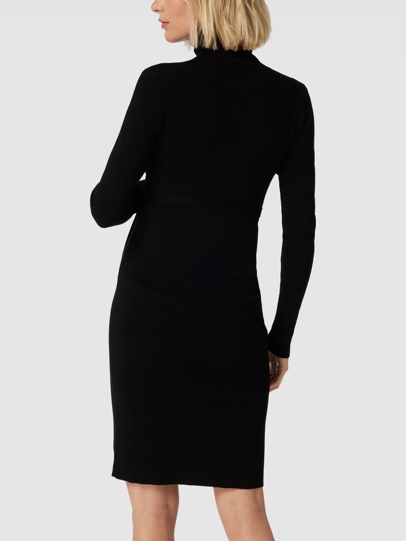 Umstands-Kleid mit Taillenband in schwarz