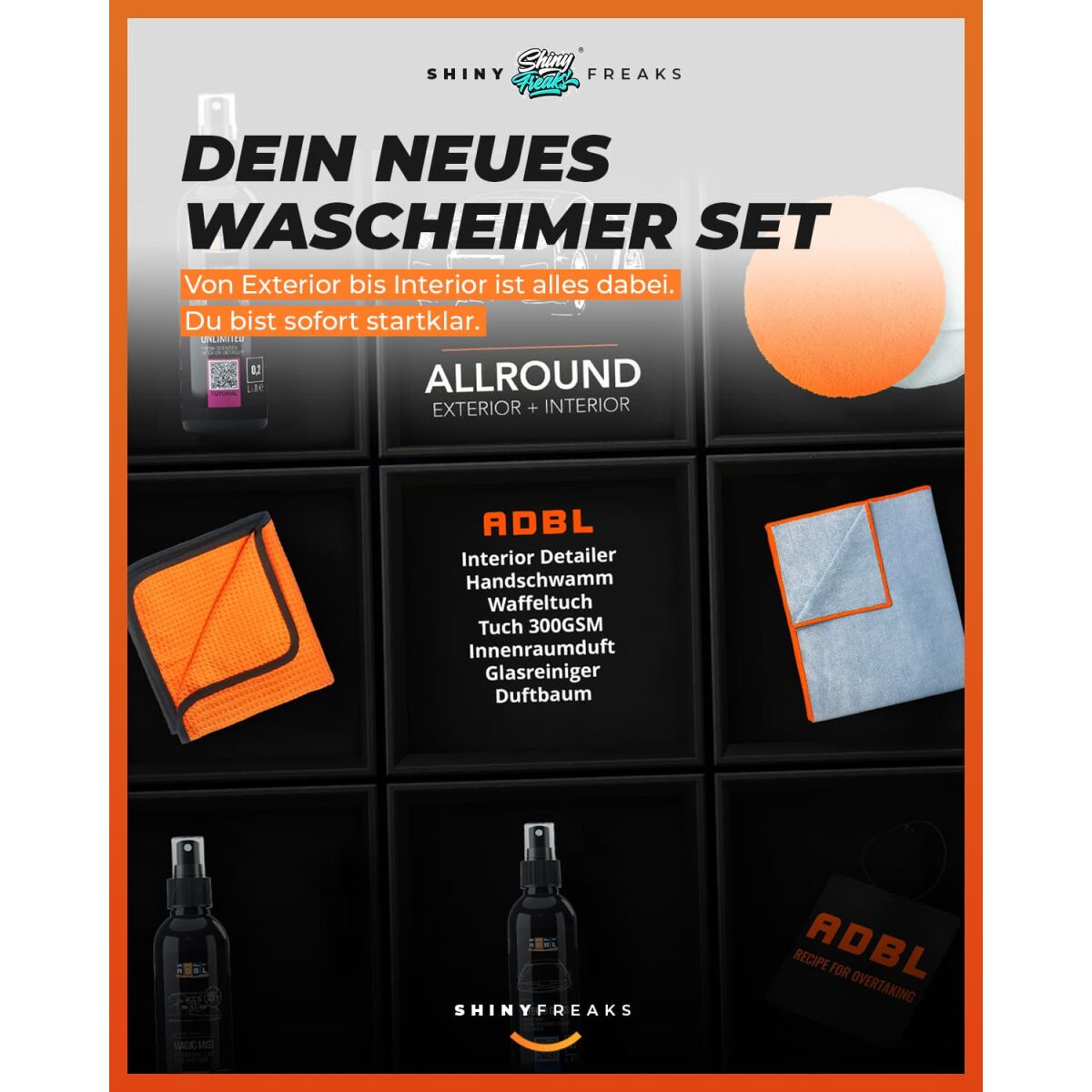 ADBL Exterior Experience Set 16-teilig mit 13L-Wascheimer   Interior Set