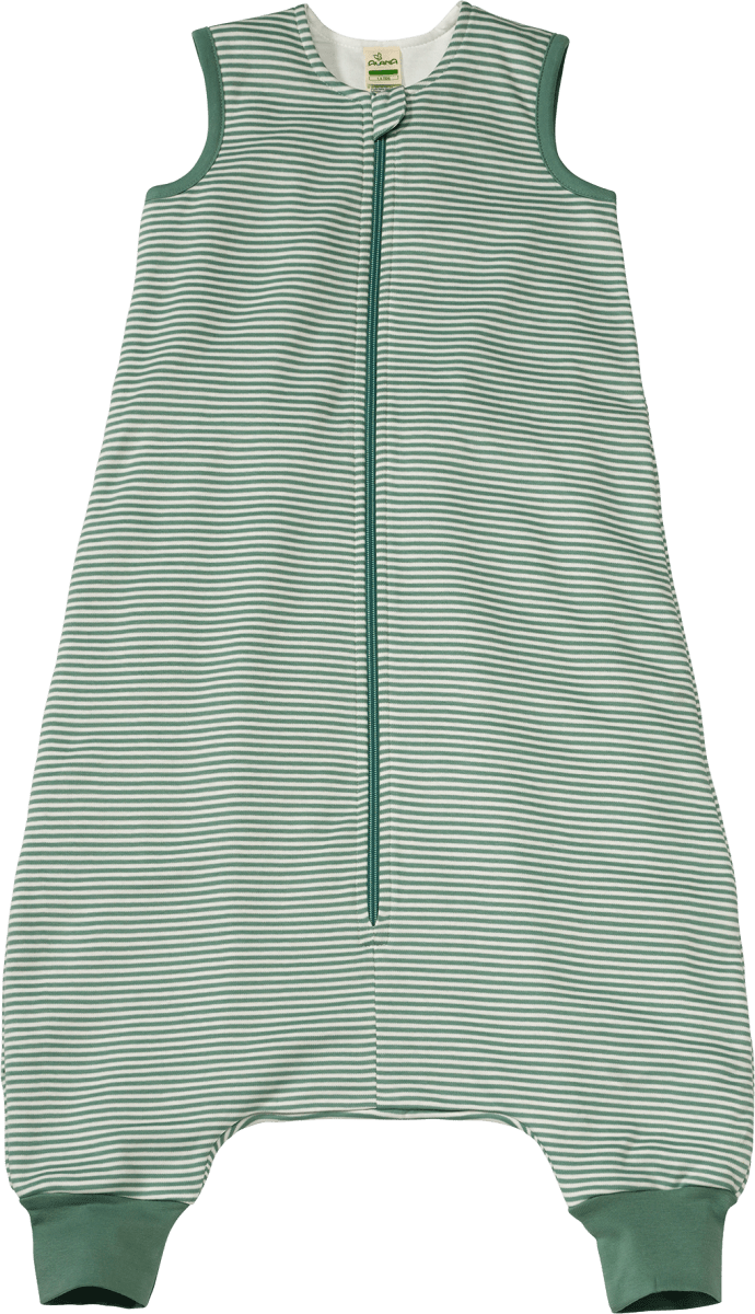 Schlafsack mit Beinen 1,5 TOG, mit Ringeln, grün, 100 cm, 1 St
