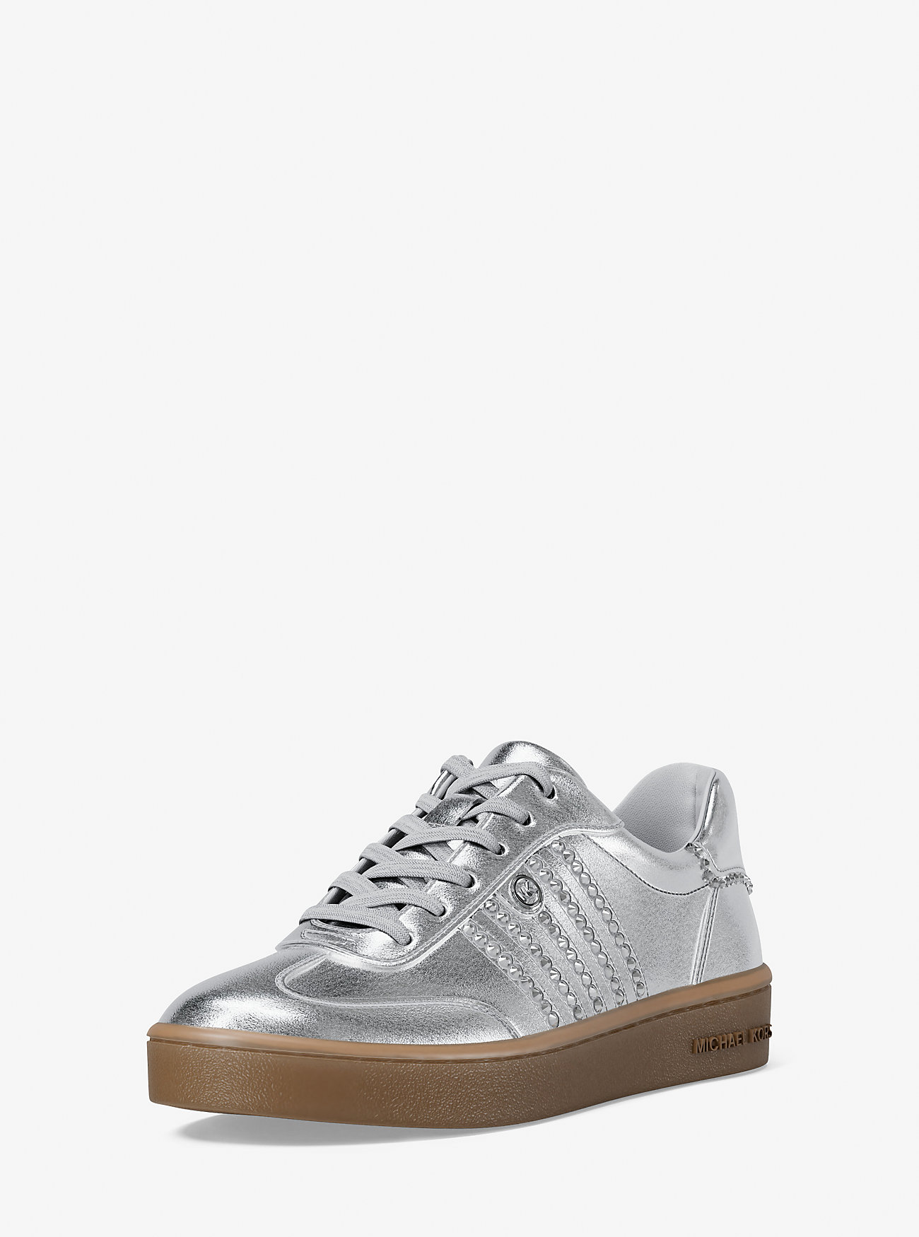 Scotty Utsmykket Metallisk Skinnsneaker - SØLV