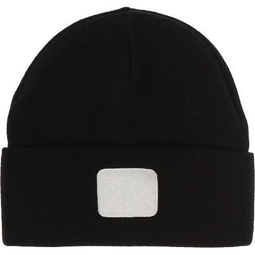 FRAAS Strickmütze mit Patch in Kontrastfarbe