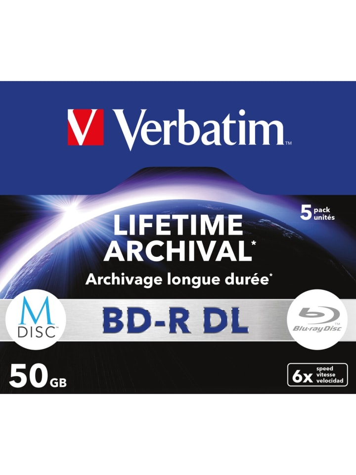 COFI 1453 Verbatim M-DISC BD-R DL 50GB/1-6x Jewelcase (5 Disc) in Blau günstig kaufen onesize