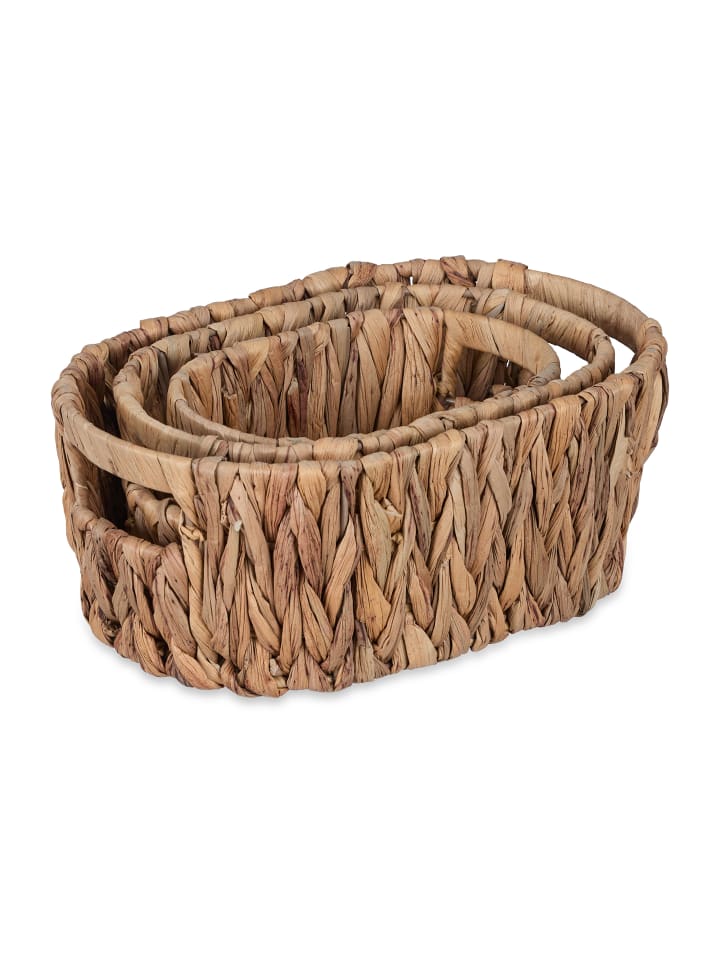 relaxdays 3tlg. Aufbewahrungskorb Set in Natur günstig kaufen onesize