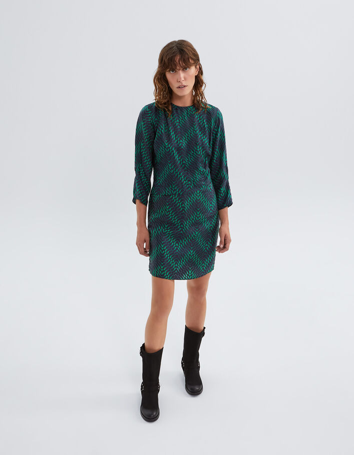 Robe marine à imprimé géométrique Femme