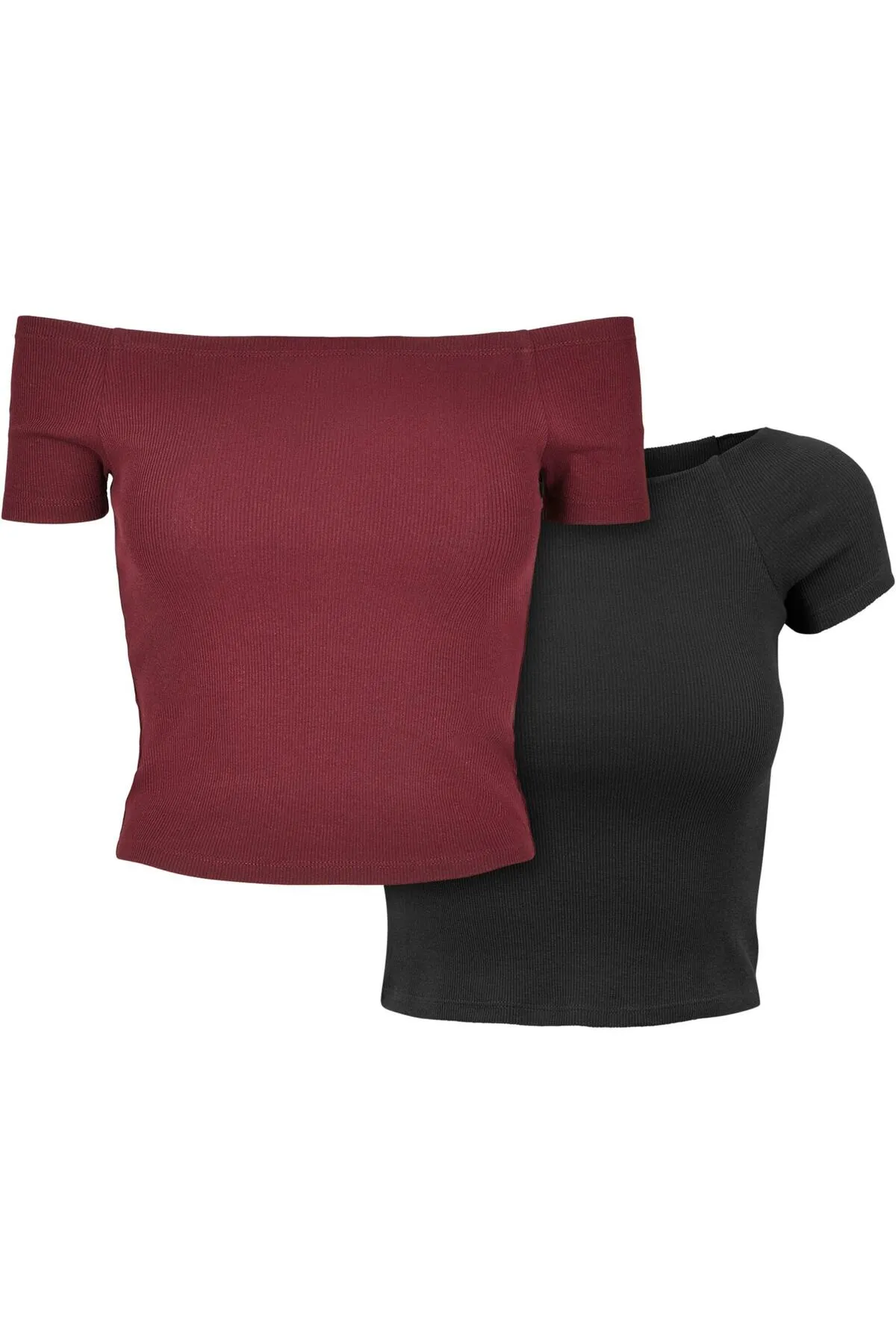 Urban Classics  Damen Ladies Off Shoulder Rib Tee 2er-Pack