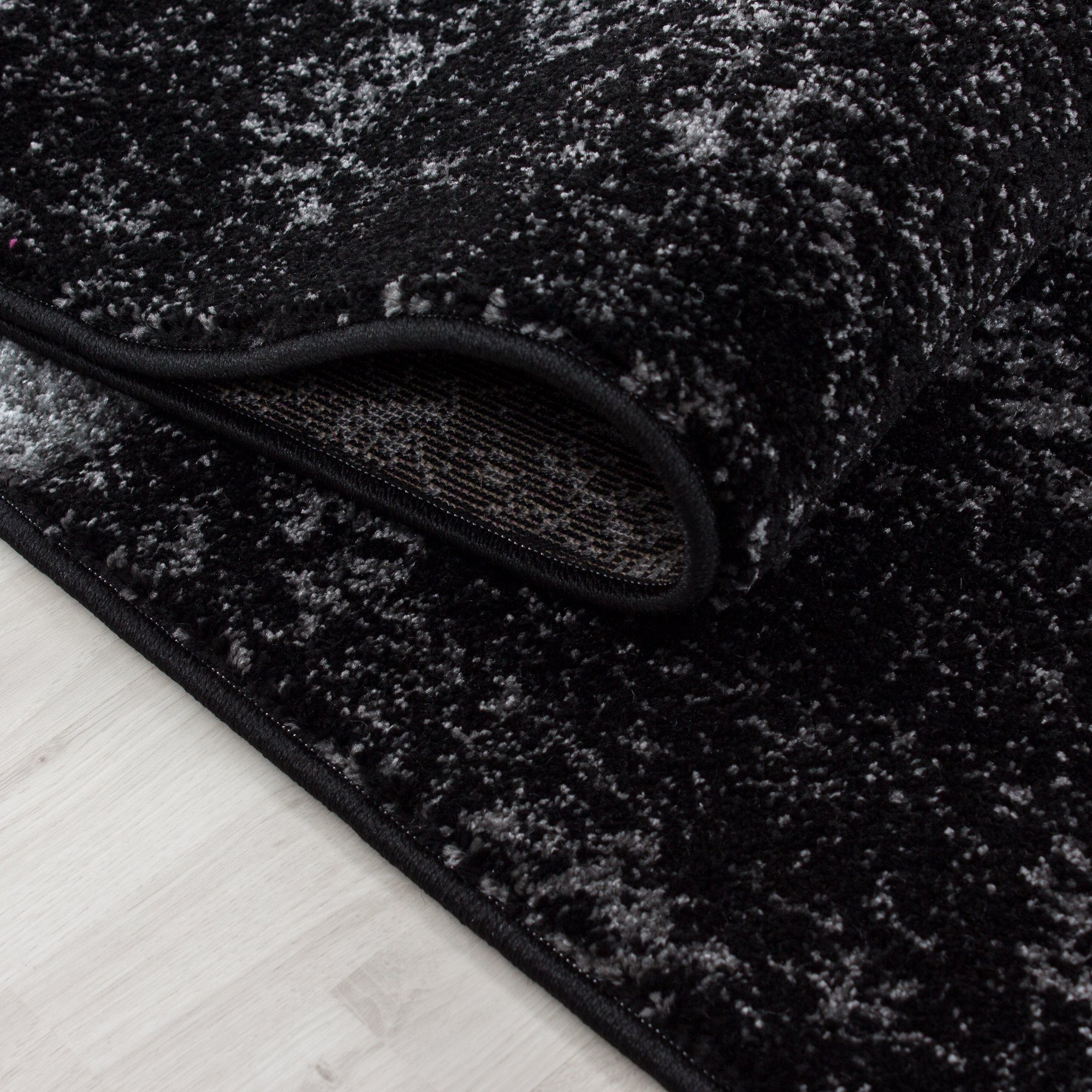 Frisé-Teppich Kariert Design, Carpetsale24, Rechteckig, Höhe: 13 mm, Designer Wohnzimmer Teppich Kurzflor Konturenschnitt Kariert Design