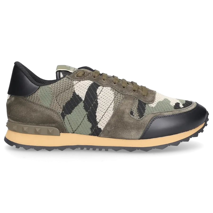 Valentino Garavani - Sneaker low ROCKRUNNER Veloursleder - oliv