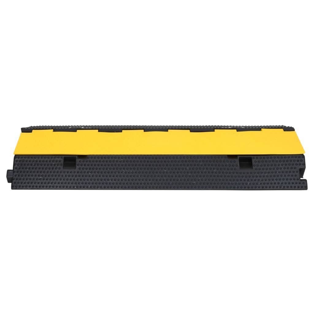vidaXL Parkschwelle Kabelbrücken mit 2 Kanälen 2 Stk 100 cm Gummi