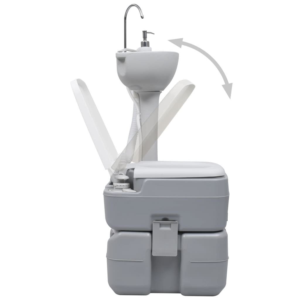 DOTMALL Campingtoilette Reisetoilette und Waschbecken-Set, Tragbar