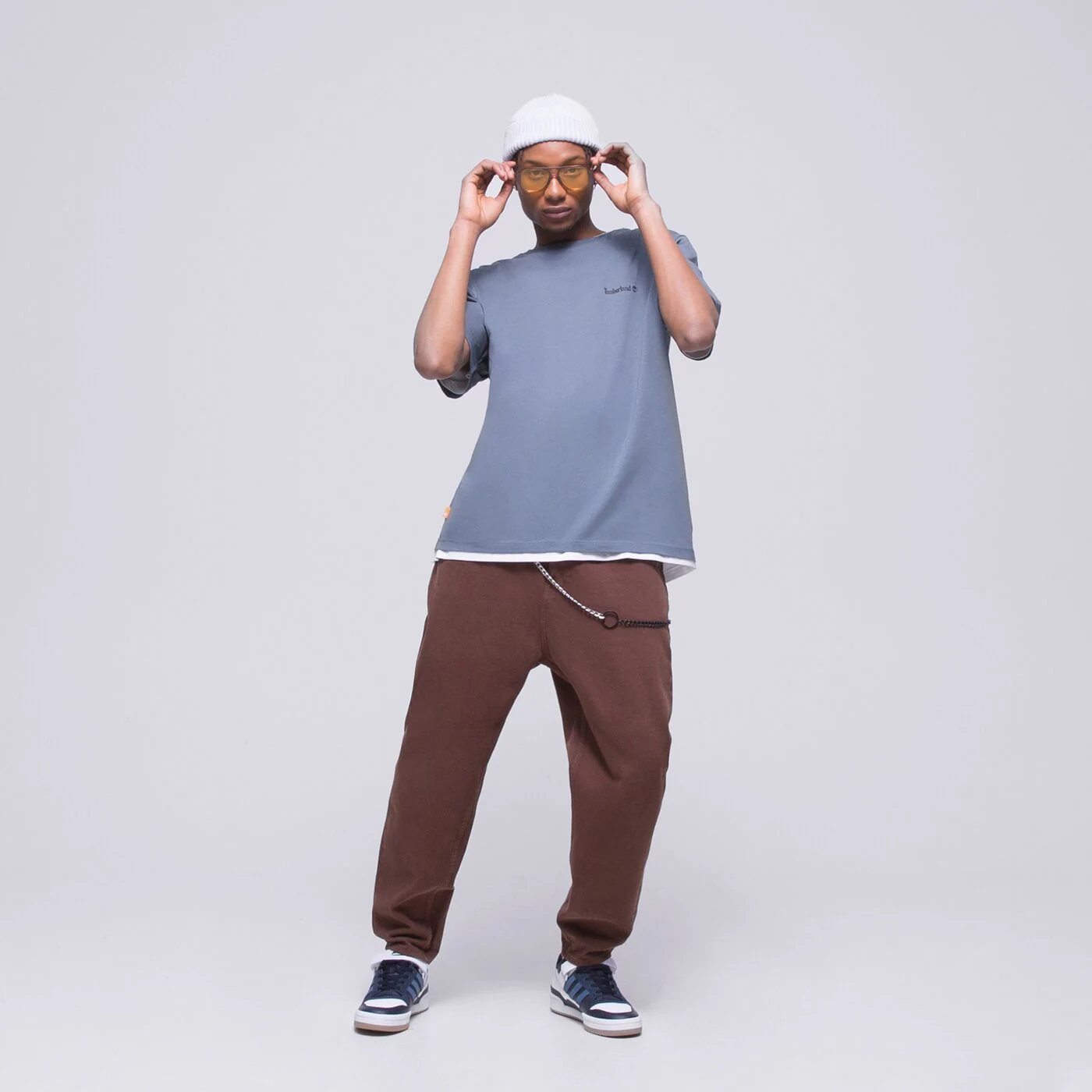TIMBERLAND T-SHIRT SMALL LOGO PRINT Blau