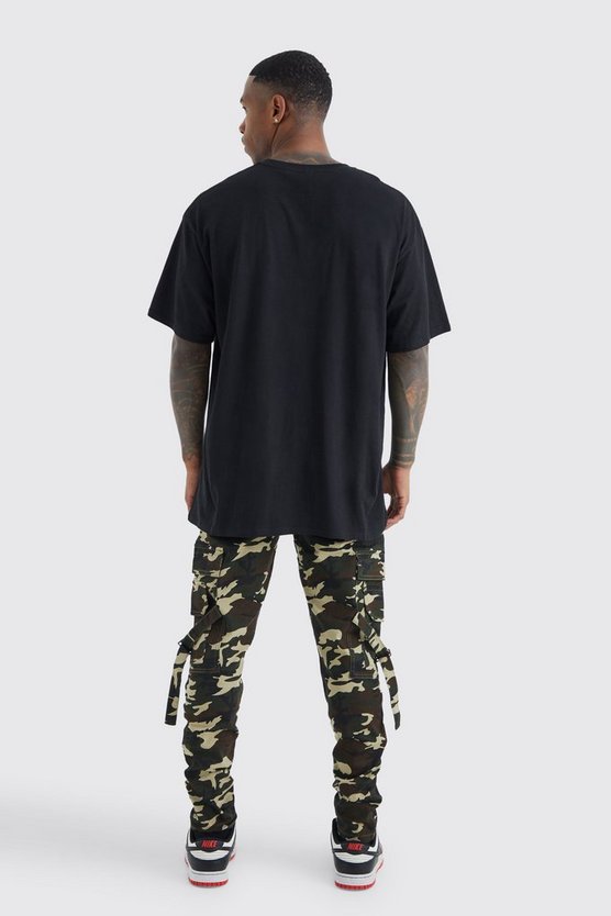 Skinny Camouflage Cargo-Hose