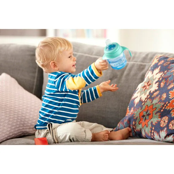 Philips Avent Scf551/05 skodelica za pitje 6 M z mehkim ustnikom, modra, 200 ml