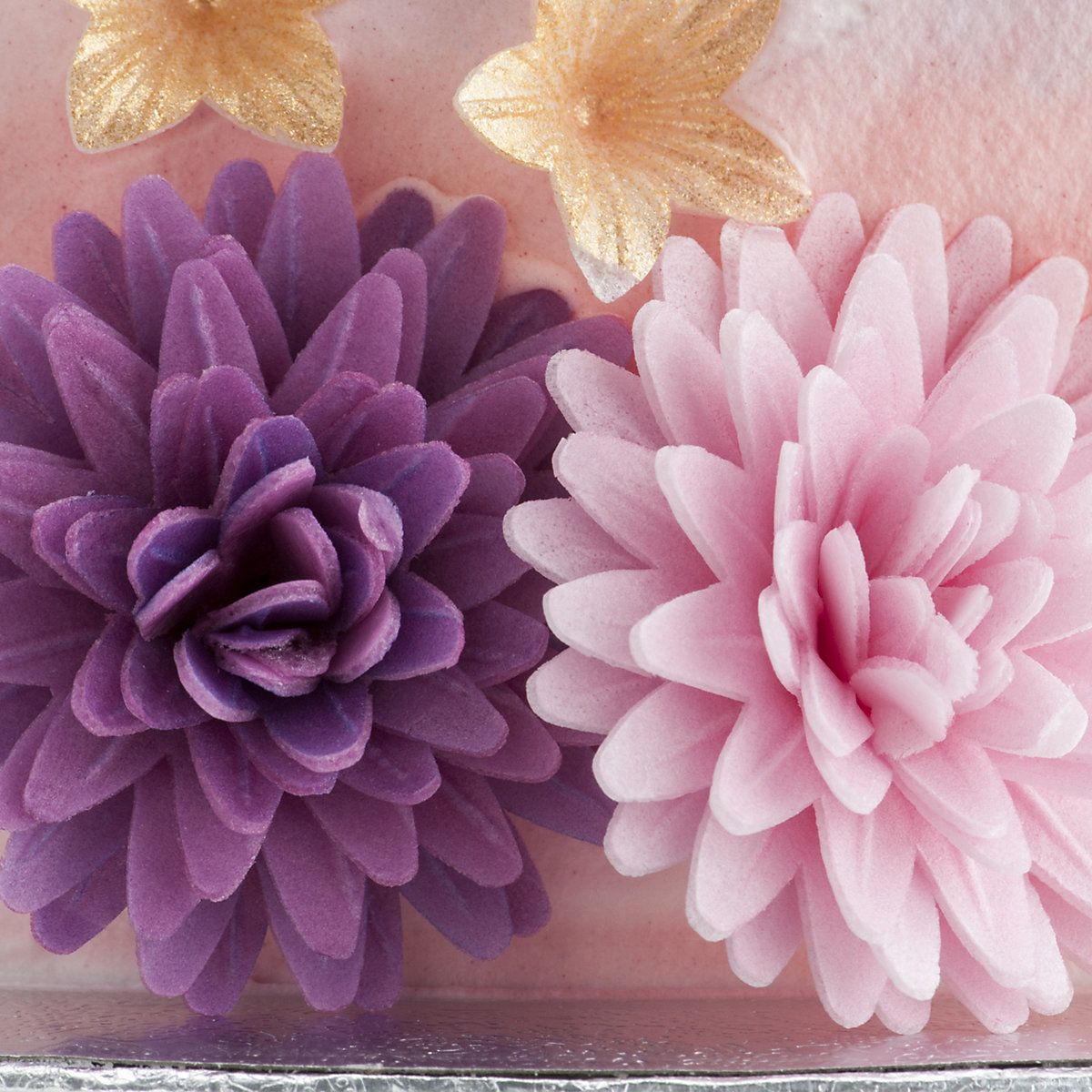 Essbare Blumen für die Torte aus Oblate, 12 Stück, je 4,5cm, 6 Farben Mix
