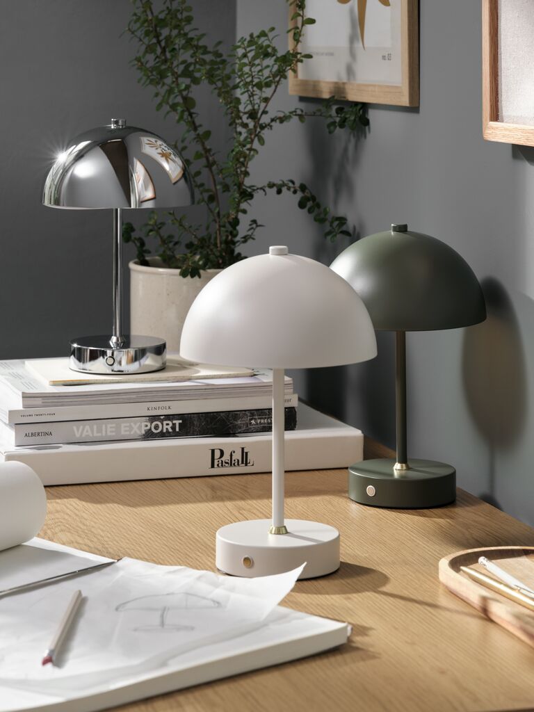 Lampa na baterie KENT KENT Ø16xH25cm z timerem chrom