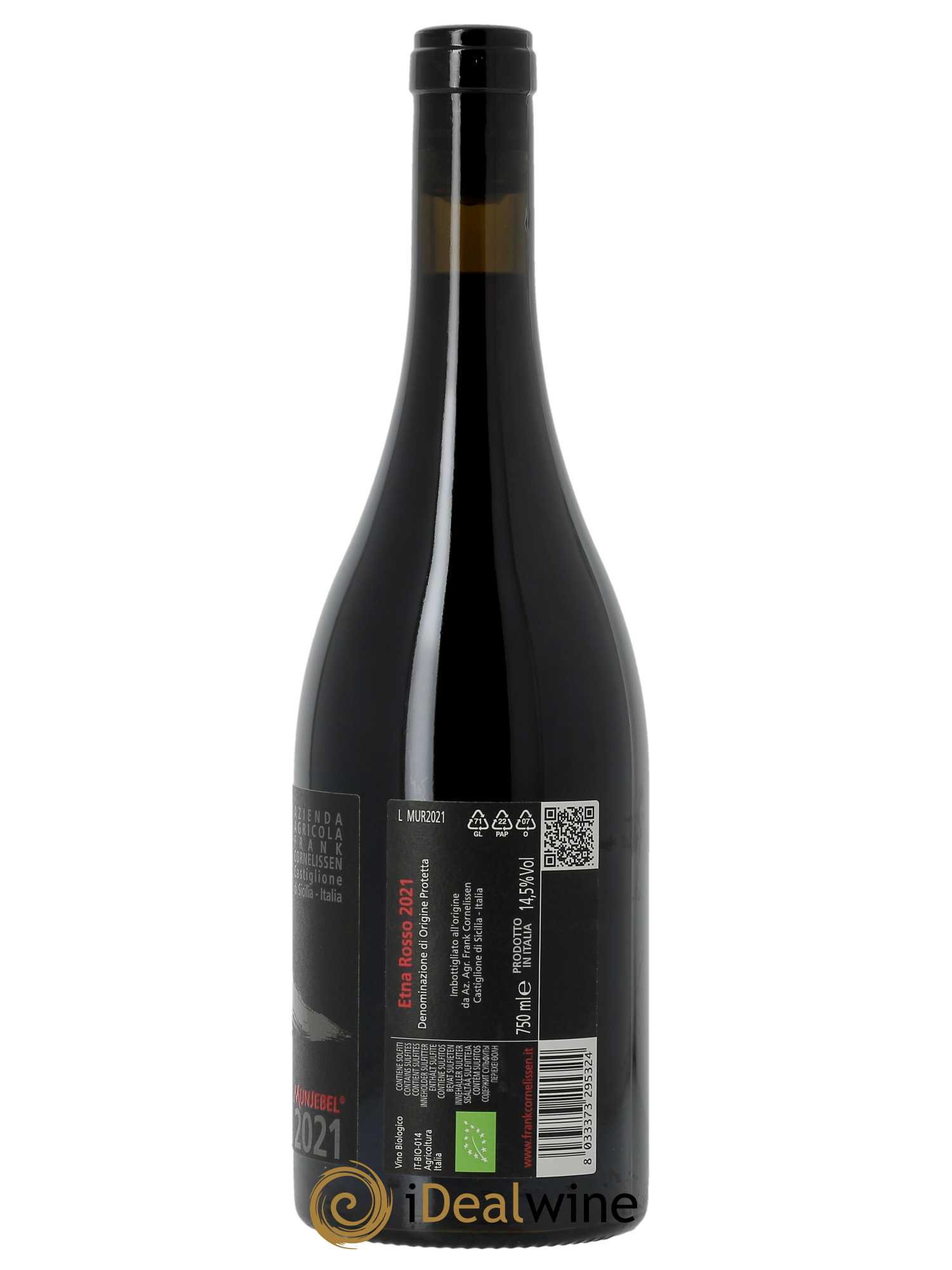 Terre Siciliane IGT Munjebel Rosso Frank Cornelissen  2021 - Lot de 1 Bouteille