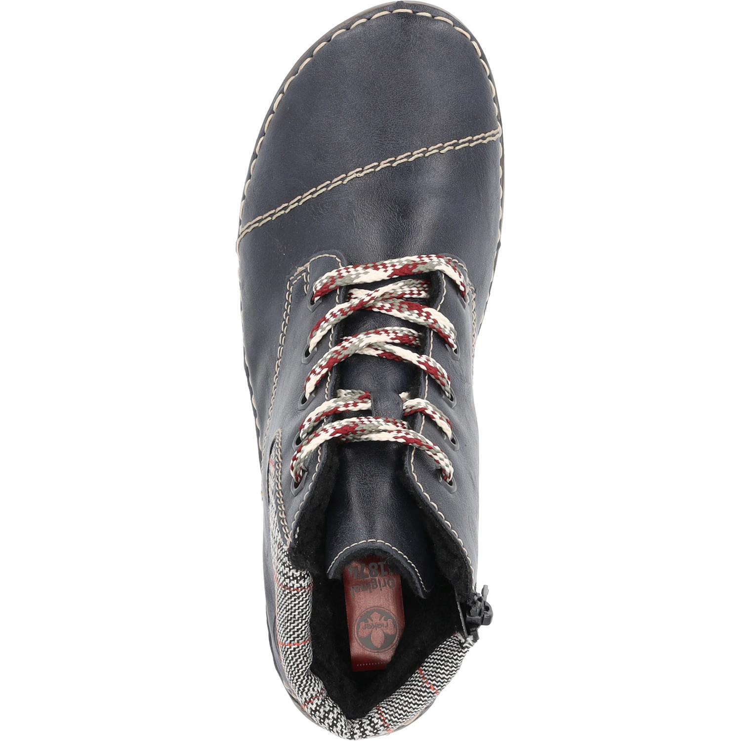 Rieker 52541, Schnürstiefel, Damen, ozean/grau-rost