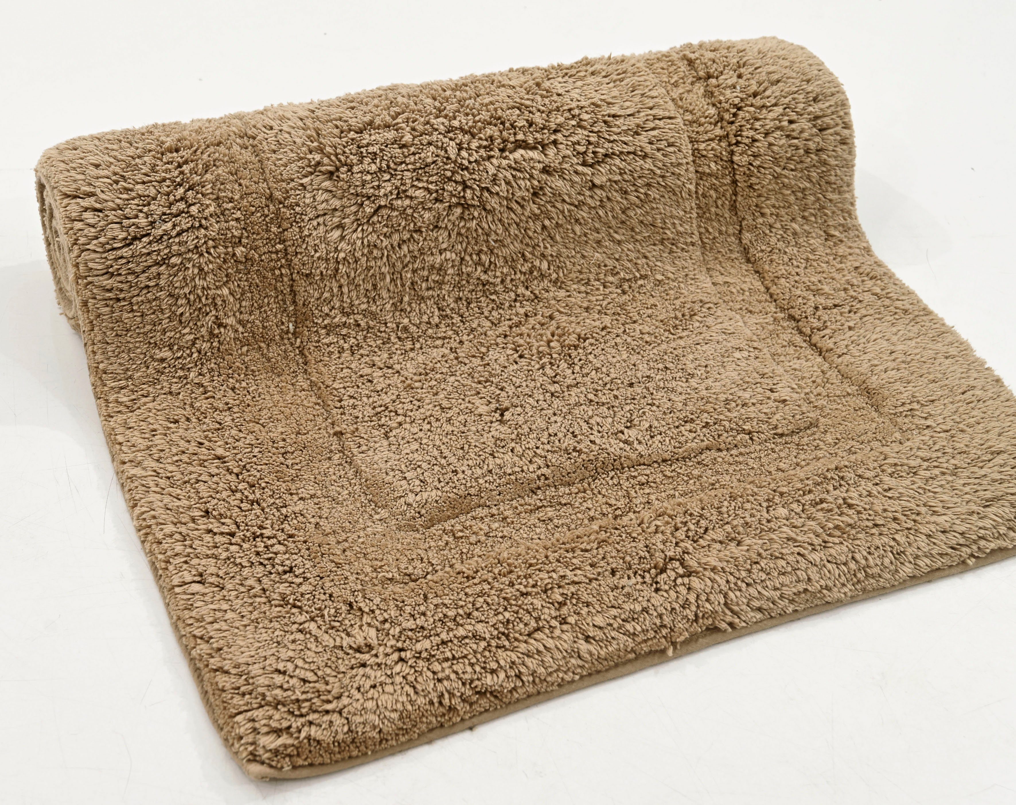 Badematte Leni OTTO products, Höhe 14 mm, rutschhemmend beschichtet, fußbodenheizungsgeeignet, schnell trocknend, strapazierfähig, Baumwolle, rechteckig, mit Bordüre, auch als 3 teiliges Set erhältlich