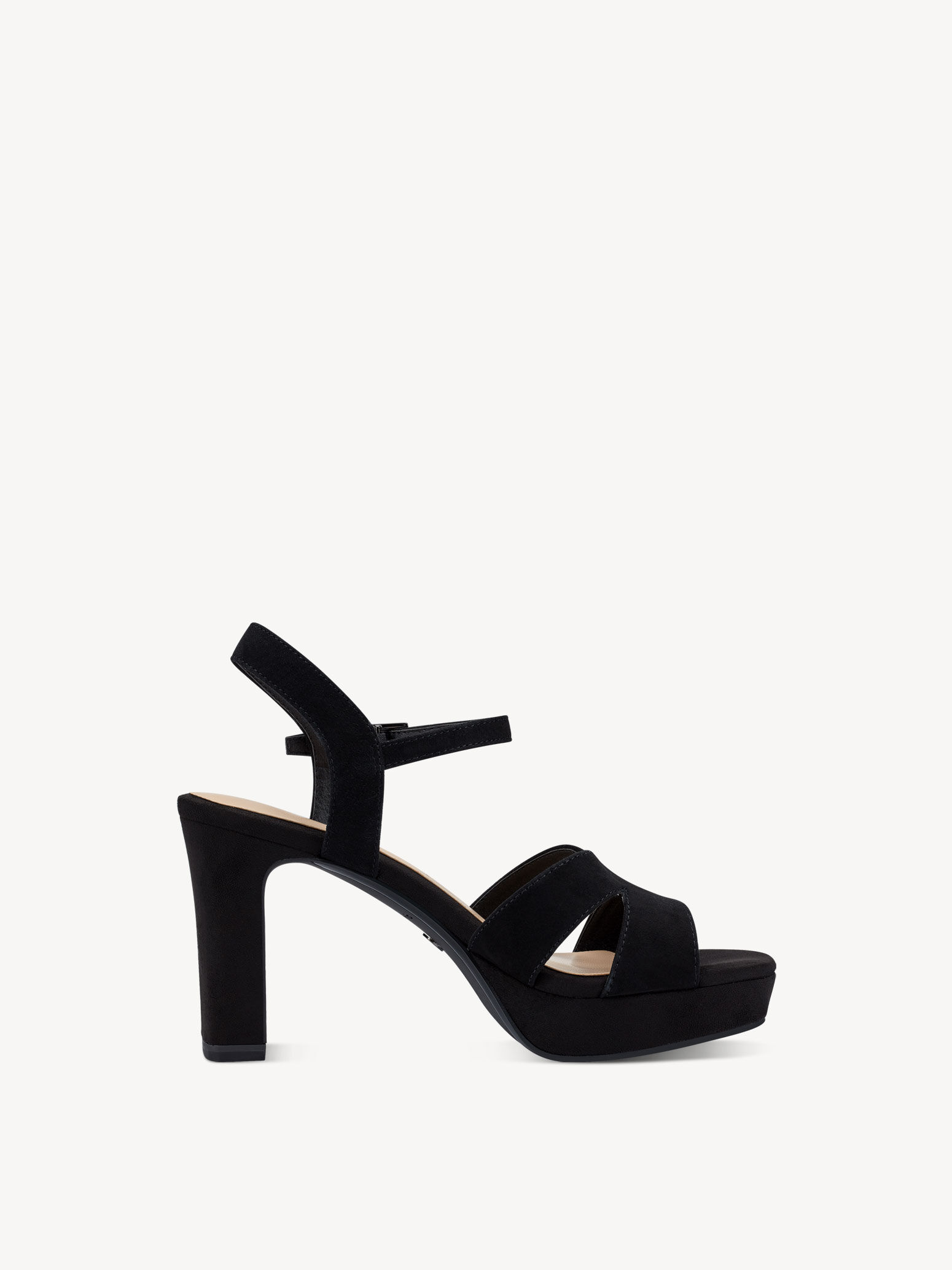 Sandale à talon en cuir - noir