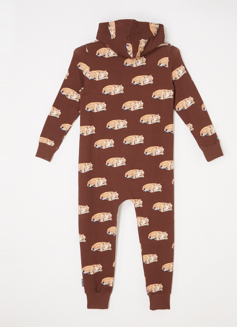 Pijama Snurk din bumbac organic cu imprimeu de căprioare.