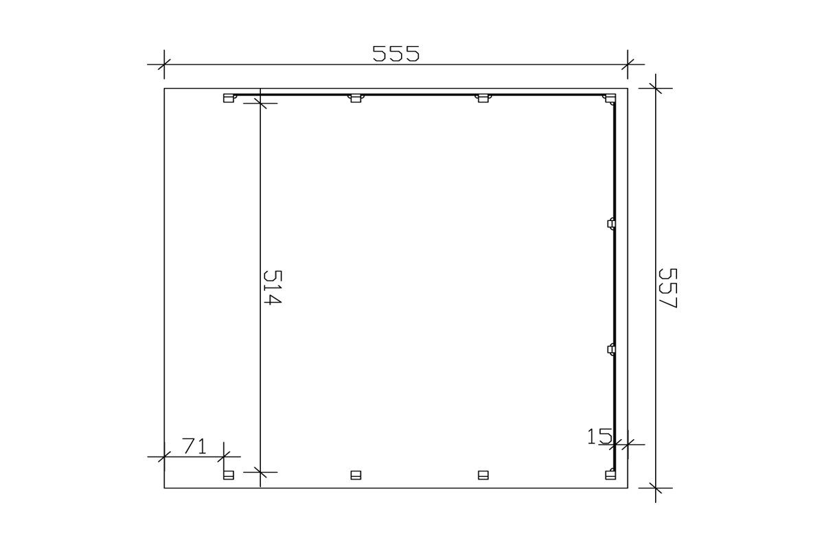 Skanholz Doppelcarport Friesland Set 3, BxT: 557x555 cm, 221 cm Einfahrtshöhe