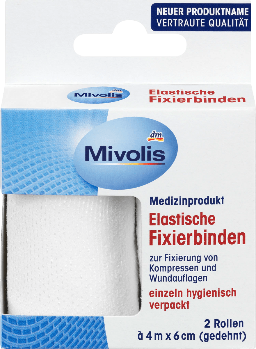 Elastische Fixierbinden, 6 cm x 4 m (gedehnt), 2 Rollen, 8 m