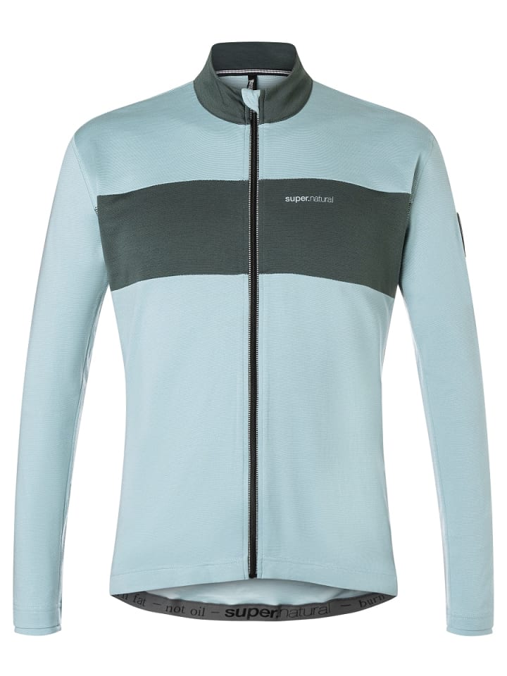 super.natural Merino Fahrradtrikot M GRAVIER LS JERSEY in himmelblau günstig kaufen