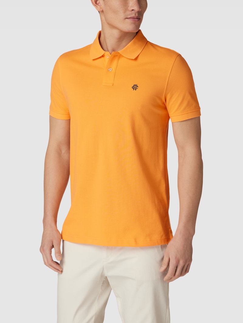 Poloshirt mit Logo-Stitching in lachs
